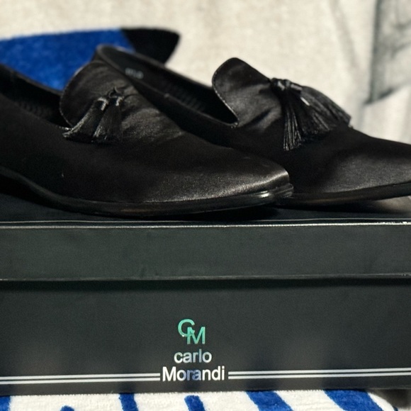 Carlo Morandi Tassled Satin Smoking Shoe - Picture 2 of 6